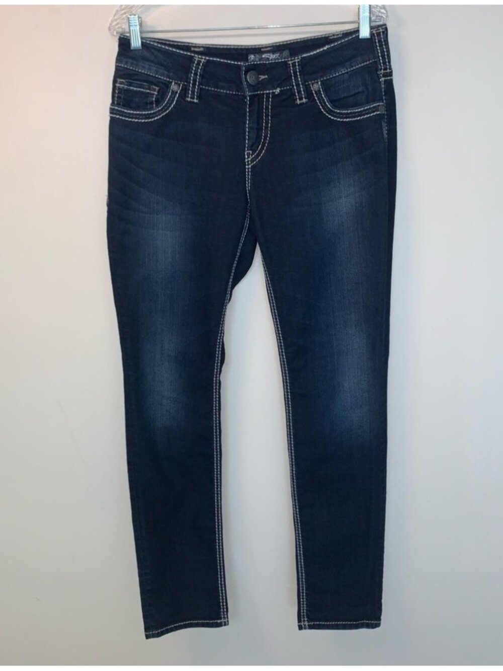 Silver Navy Blue Suki Skinny Jeans 31x31